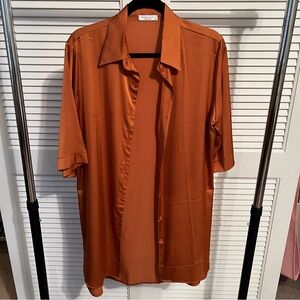 Satin Women's Orange Tunic